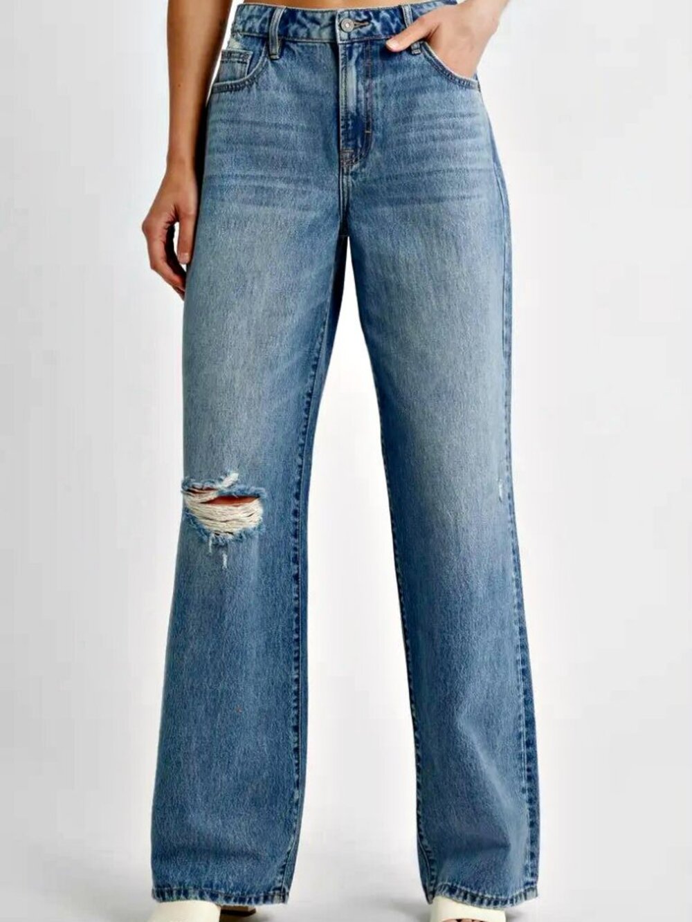 NEW! $90.00 HIDDEN JEANS LOGAN WIDE LEG DAD JEANS SZ 26
